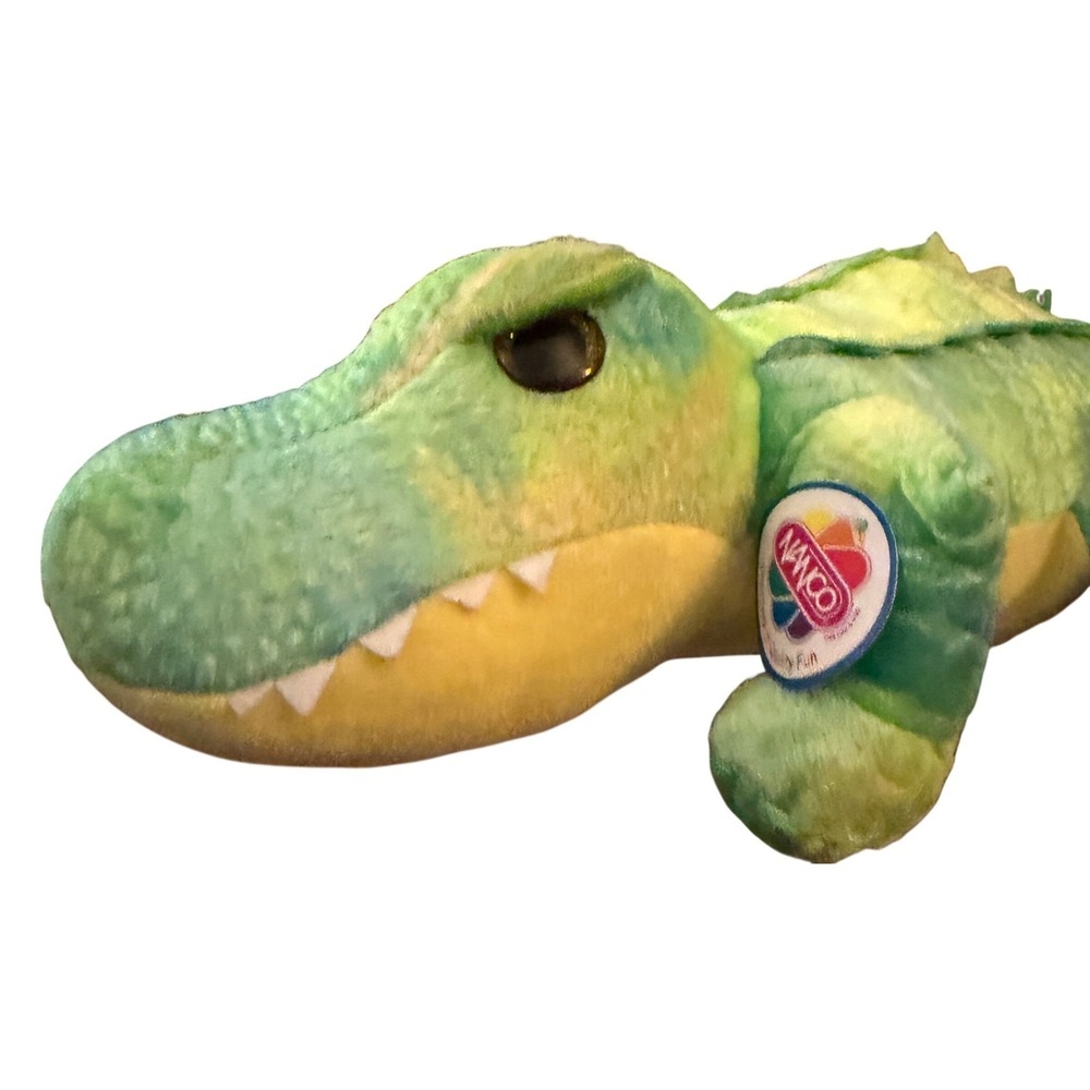 Nanco Alligator Plush Toy Green Tie‎ Dye Textured Back NWT